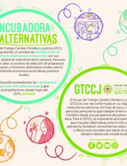 Incubadora de alternativas del GTCCJ: Conoce a seis experiencias ante la crisis ambiental-social