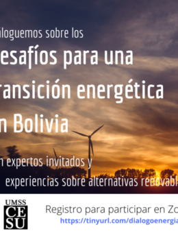 Invitación a participar en Diálogo «Desafíos para una transición energética en Bolivia»