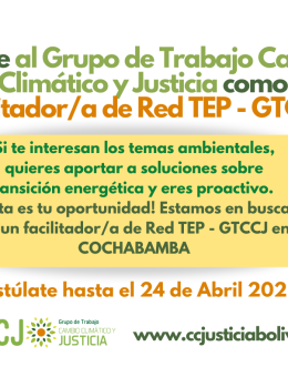 Convocatoria facilitador/a GTCCJ-Red TEP